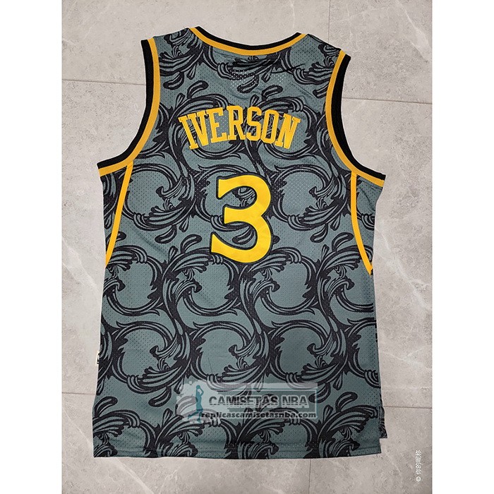 Camiseta Philadelphia 76ers Allen Iverson NO 3 Mitchel & Ness 1996-97 Negro